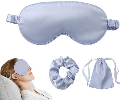 Mascarillas de sueño de seda, máscara de noche, oculta de ojos para dormir de seda para hombres y mujeres con correa elástica diadema suave para ojos de sueño para casa oficina de viaje