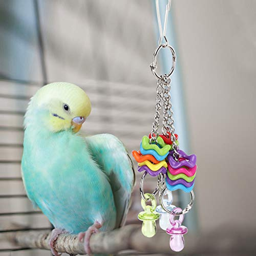 Fydun Pet Anillo de Plástico Cuerda Masticar Morder Colgante Columpio Adornos Jaula de Pájaros Accesorios para Familias