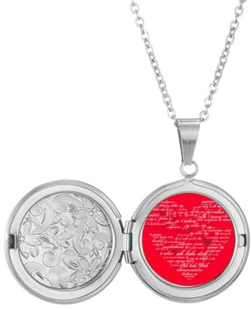 Collar con medallón en forma de corazón con texto en inglés I Love You para el día de San Valentín