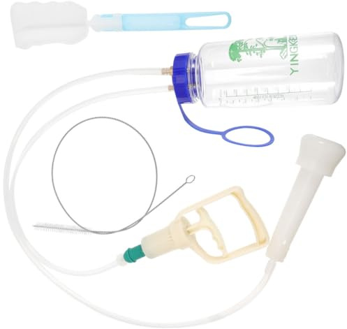 WEKADRIN Manual Sheep Milking Machine Hand Pump Portable Milker for Farm Use with Single Teat Cup and Vacuum Pump – Plastic Cow and Goat Milking Supplies, Home Livestock Handling Accessory