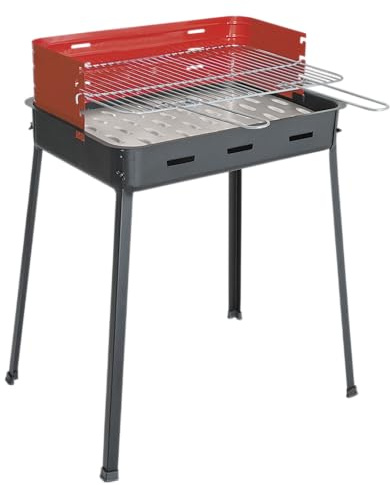 Barbecue A Carbone Carbonella GRILL da esterno Lavorazione Italiana Artigianale Modelli MIcro Portatile Professionali Da Campeggio PicNic Terrazzi Balconi (Grande, Rettangolare)