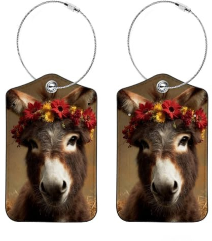Set di 2 etichette per bagagli, valigie e borsette, accessori da viaggio per bagagli registrati, bagaglio a mano e borse (Color37)