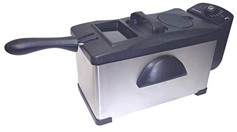 Mx Onda Freidora 3l MX-FR2127B Freidoras 3 litros Desmontable, Freidora fácil Limpieza de Acero Inoxidable con Cesta freidora