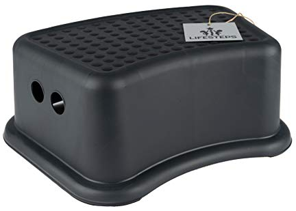 Lifesteps Einstufiger Tritthocker für Kinder ab ca. 36 Monaten mit Anti-Rutsch-Funktion in Farbe Schwarz