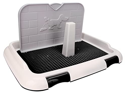 Qcwwy Hundetoilette, Indoor-Hundetöpfchen-Tablett für Hunde, Indoor-Welpentraining, Toilette, Pee-Pads, Indoor-Hundetöpfchen für Wohnung und Terrassentraining(Schwarz)