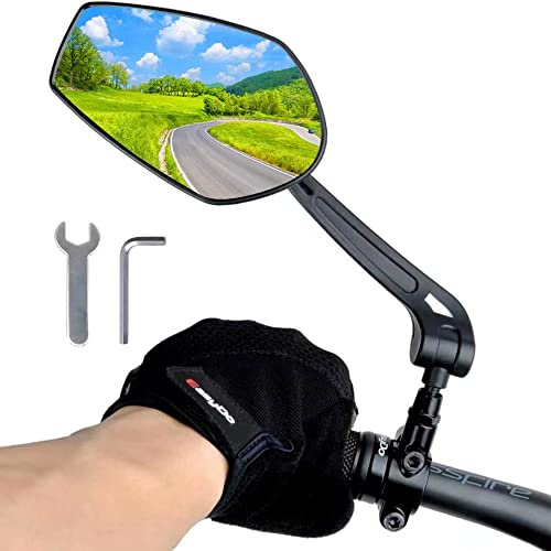 Specchio per bicicletta rbrl, specchietto retrovisore universale regolabile a 360° per manubrio specchio rotante per ciclisti di montagna (1 sinistra)…
