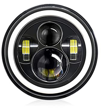 Shkalacar 1 Pz 7 Pollici Auto Moto HA Condotto Il Faro con DRL/Indicatori di Direzione/Anabbaglianti/Alti Fascio 7 ''Faro Rotondo 6000 K 140 W IP67 Impermeabile