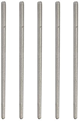 Rebower Totalmente Roscado Varilla 304 Inoxidable Acero Perno Prisionero Barra, [para Colgador U Pernos] - M4 x 120mm Macho Roscado/Plateado/Paquetes de 5