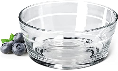 KADAX Salatschüssel, Servierschale aus Glas, Spülmaschinenfeste Snackschale, hochqualitative Obstschale, Transparente Dessertschale, Glasschale (⌀12.5cm, 2, stück)