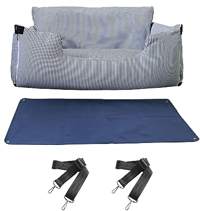 Johnear Hunde Autositz Sitzerhöhung Haustier ReisebettMit Abnehmbarer wasserdichter Oxford Matte， 100cm große Hundebett Couch Kissen für Auto Rückbank rutschfeste Hundedecke mit Sicherheitsgurt
