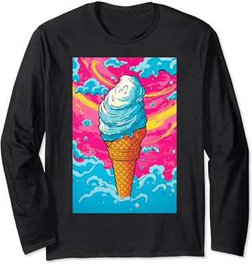 Gaufrier glacé cornet de glace glace pop art vintage rétro glacé café glacé Manche Longue