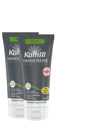 2er Pack Kamill Hand- & Nagelcreme MEN (2 x 75ml) - pflegt & schützt mit Bio-Kamille aus kontrolliert biologischem Anbau, Bisabolol und Baumwollextrakt speziell für Männerhaut