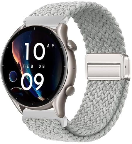 Issinlky Geflochtenes Nylonband - Elastisches Armband für Amazfit GTR & Xiaomi Watch, 22mm