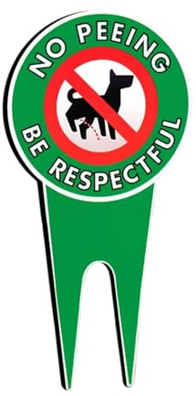 Cartello Divieto di pipì per cani - Cartello da giardino con paletti ad H in metallo, protezione del prato Si prega di essere rispettosi, impedisce ai cani di pipì sulla vostra proprietà, car