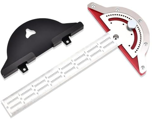 XPEX Regla de metal cuadrada de carpintero de 10 pulgadas, escuadra de combinación ajustable, herramientas de carpintería cuadradas de combinación de acero inoxidable, regla de 45/90 grados