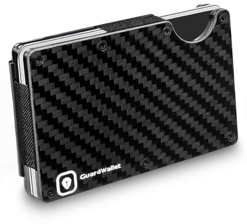 GuardWallet Kohlefaser (Carbon-Look) Herren-Geldbörse mit RFID-Schutz – Slim Wallet mit Geldklammer – Minimalistisches, ultraleichtes Kreditkartenetui & Kartenhalter im Carbon-Look.