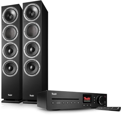 Teufel Theater 500 KOMBO 2 Sound System - Potente sistema estéreo con Bluetooth aptX y receptor de CD estéreo, WiFi, radio digital Dab+, USB (Negro)