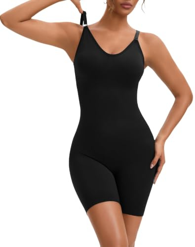 INNERSY Shapewear Dam kroppsformare magkontroll sömlöst formande bodys med avtagbar bröstvaddering