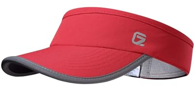 GADIEMKENSD Visera Deportiva para Mujer, Gorra de béisbol Ligera y Ajustable para coleta, Sombreros de Sol Plegables de Verano, Gorra Deportiva UPF 50 para Correr, Gimnasio y Tenis, Rojo