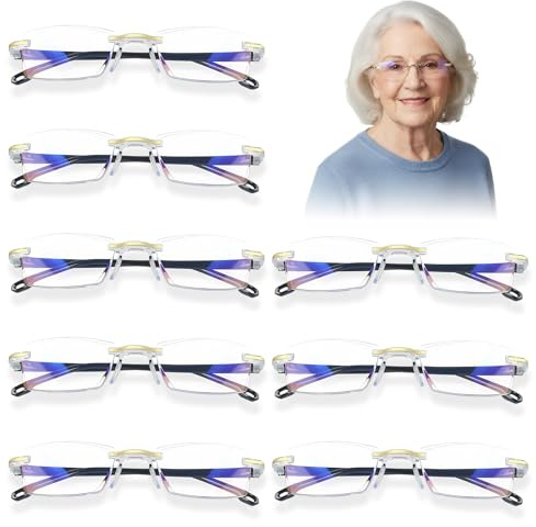 8 PCS Gafas Autograduables Inteligentes Gafas Progresivas Hombre Ayuda Para Lectura Enfoque Automático Inteligente Protección Contra Deslumbramiento Ajuste Cómodo Unisex Adecuadas Para Ver De Lejos