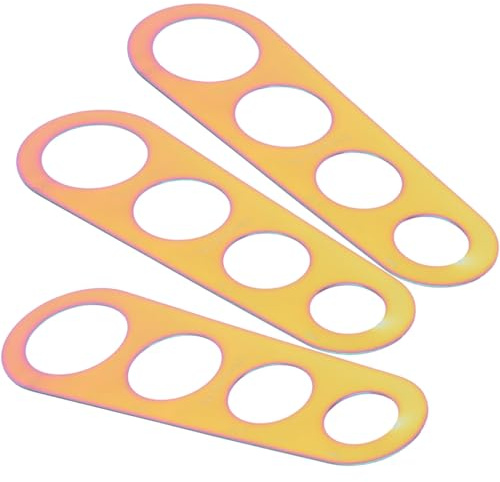 Toyvian 3 Piezas Herramienta para Medir Espaguetis de Acero Inoxidable Dorado, Regla de Fideos de 4 Agujeros, Compacta, de Almacenamiento Sencillo, para Cocinas Domésticas, Dietistas