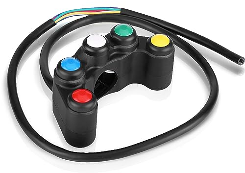 Universal 22mm 5 In 1 Motorcycle Handlebar Headlight Hazard Brake Fog Light Horn On/Off Switch Locks and Accessories Locks and Accessories 22mm aluminum handlebar button