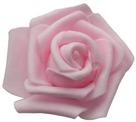 AchidistviQ 25/50/100 Stück Real Touch Künstliche Rosenköpfe, künstliche 3D-Schaumrosen ohne Stiel für DIY Hochzeitssträuße, Heimdekoration, Hellrosa, 50 Stück