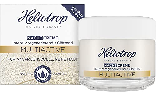 Heliotrop Nachtpflege für anspruchsvolle, reife Haut, Gesichtspflege mit Ginkgoextrakt, Macadamianussöl und Sheabutter, Multiactive Nachtcreme, 1 x 50 ml