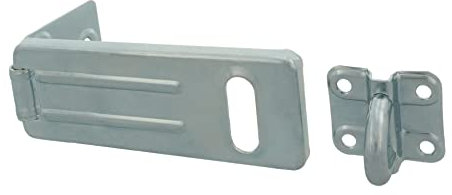 Amig Porte-manteau Mod.1 en acier et finition zinguée, 67 x 33 mm, verrou pour cadenas robuste avec système à charnière, boucle ou loquet de fixation pour cadenas argenté