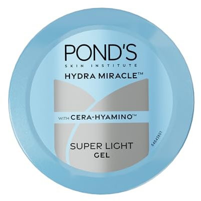 POND'S Superleichte Gel-ölfreie Gesichtspflege, 100 g, mit Hyaluronsäure und Vitamin E für frisch strahlende Haut und 24-Stunden-Hydratation – tägliche Anwendung