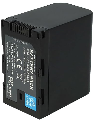 vhbw Akku Ersatz für JVC BN-VC298G, BN-VC296G, BN-VC264G für Videokamera Camcorder (7800 mAh, 7,4 V, Li-Ion)