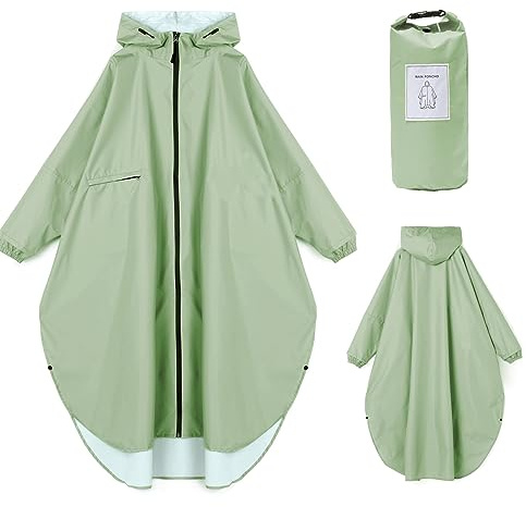 Ynport Crefreak Abrigos de lluvia Impermeables Largos Para Mujer Poncho de lluvia Ligero Empaquetable al aire Libre Ropa de lluvia con Capucha Rompevientos con Mangas y Bolsillo