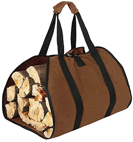 Panier à bois pour bois de cheminée, extra large, porte-bûches, panier en feutre, sac de transport en toile, étanche, portable, avec poignée pour bois d'allumage, cheminée, bois de cheminée (A)