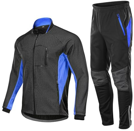TENAGE Combinaisons de Moto pour Hommes et Femmes, Combinaison de Pluie réfléchissante et imperméable, Ensemble de 2 pièces avec Veste et Pantalon pour Adultes, Cyclisme, équitation M Blue