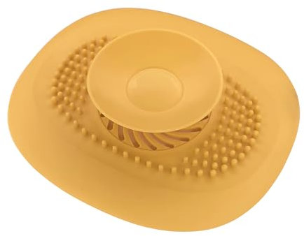 cyclingcolors 1x Tappo di Scarico Lavandino Bagno Silicone Universale Doccia Vasca Lavabo Lavello Colino, Giallo