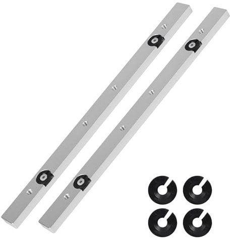 EFUTURETIME 2 x Barre Coulissante pour Glissière à Rainure en T, 9.5 X 19 X 300 mm, Coulisseau en Aluminium de Guide à Coupe d’Onglet pour Scie à Table, Perceuse de Table, Scie à Ruban, Menuiserie