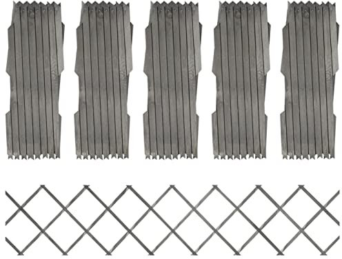 Bulliing Clôture à Treillis 5 pcs Gris Bois de Sapin Massif 180x30 cm,Barriere Jardin Exterieur,Barriere Jardin,Portillon Grillage