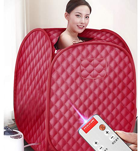 Mini sauna, sauna à vapeur pour la maison, générateur de vapeur SPA maison sauna à vapeur Machine avec tente de sauna et télécommande Température (80 x 80 x 100 cm rouge)