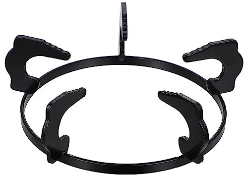 Luxshiny Thickened Round Gas Stove Holder and Support Rack Black Kitchen Stove Bracket Milk Pot Rack for Household Cooking