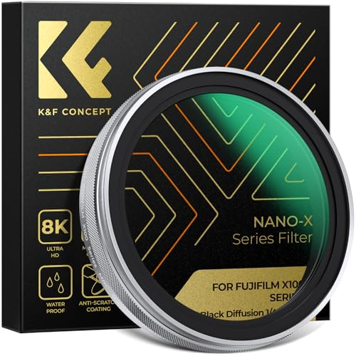 K&F Concept Nano-Xcel Filtro Black Mist 1/4 per Fujifilm X100 Serie, Filtro Black Diffusione 1/4 con 28 Strati Rivestimento Nano per Fotocamera Fujifilm X100 X100S X100F X100T X100V X100VI(Argento)