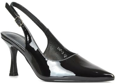 Women's Court Shoes Slingback Ladies Spointed Toe Evening Party Classic Stiletto High Heel Black Patent Closed Toe Pumps Size 7