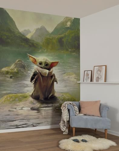 Komar fleece fototapet – Star Wars The Mandalorian Grogu Landscape – storlek 200 x 250 cm – tapet, barnrum, barntapet