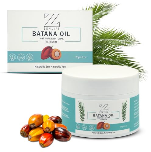 ZENLIFE Pure Batana Oil – Dr Sebi Hair Growth & Repair Oil, Dry Scalp Moisturiser, Hair Loss Treatment for Men & Women, 120ml