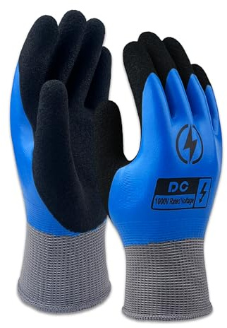 DongChu Insulated Electrician Gloves 1000V,ASTM D120 Certified High Voltage Resistant Flame Retardant Work Gloves, Electrical Rubber Non-slip Prevent Shock,Large