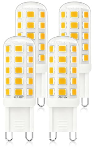 Mizlay G9 LED Lampen 3W/580lm Energieklasse B 25W 28W 33W 40W Halogenlampen Entspricht, G9 Glühbirnen, Nicht Dimmbar, GU9 Sockel Energiesparende LED Lampe, CRI>85, AC220-240V (Warmweiß 3000K, 4 Stück)