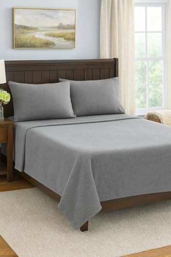 Corredocasa Completo Letto Lenzuola in Pile Tinta Unita, Made in Italy – Set Morbido e Caldo per l’Inverno con Federe Incluse - Alta qualità e Comfort, Facile da Lavare (Grigio, Singolo)