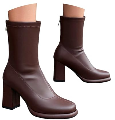 Botas de verano para mujer, botines de primavera, botas de verano con tacón, botines impermeables de verano con cremallera, botines elegantes y cómodos, botines clásicos