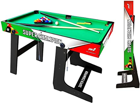 Tavolo da Biliardo Sport One Super Champion Italy Verticale Salvaspazio - Cm. 122 X 61 X 76 con Tutti gli Accessori - SPECIAL EDITION - NOVITA