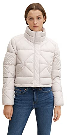 TOM TAILOR Denim Damer cropped puffer jacka 1032684, 30026 - Cloud Grey, L