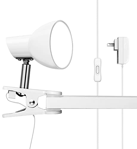 LED Small Clip Light,5W Super Bright Reading Light, 330° Rotation Lamp with Clamp on Desk/Table/Bed Headboard/Cupboard Home Lighting, Modern and Save Space Illumination Powerful bedroom Lamp White